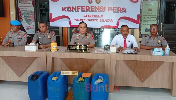 Polres Barsel Gagalkan Pengiriman Ilegal 400 Liter Pertalite Subsidi Tujuan Bartim